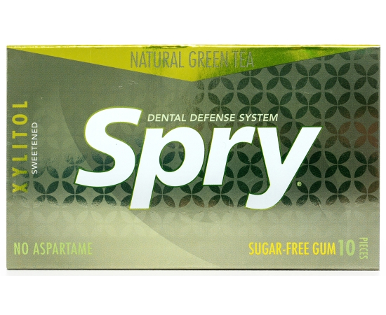 Spry Натуральная жевательная резинка с зеленым чаем и ксилитом, 10 шт.